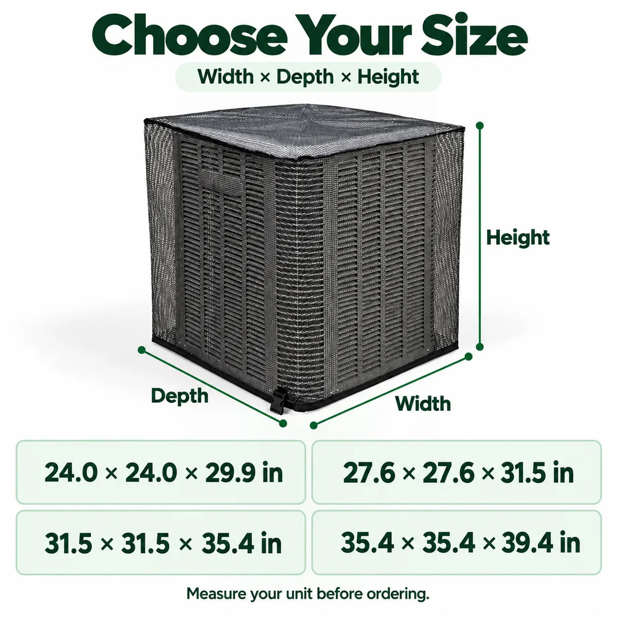 ❄️ Heavy-Duty Mesh AC Cover – All-Season Outdoor Protection