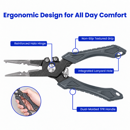7.5" High‑Strength Rust‑Resistant Fishing Pliers  – 100% Saltwater Rustproof