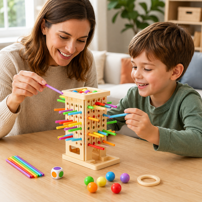Stick-Pulling Tower Game
