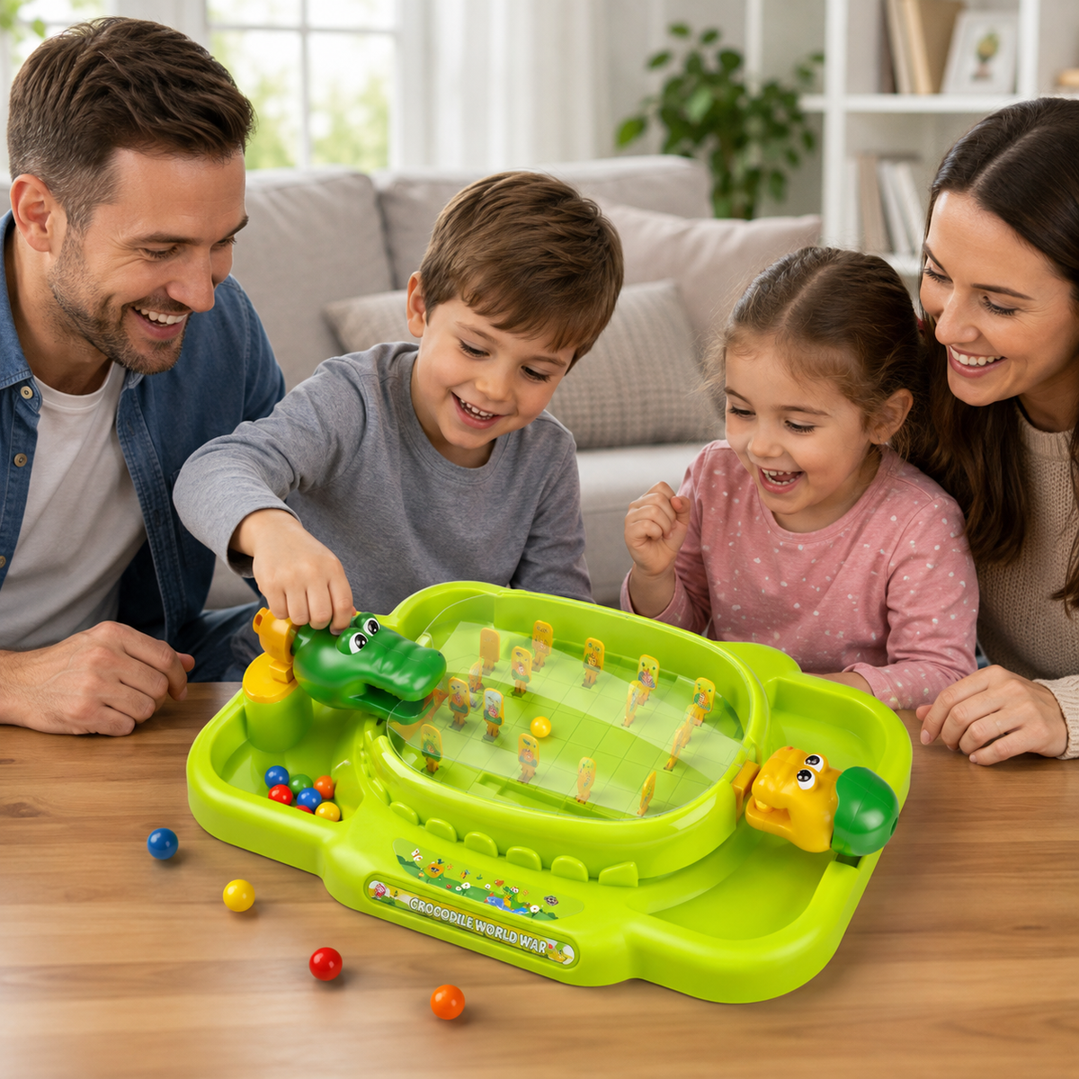 2-Player Crocodile Marble Battle Game – 20-Marble Tabletop Challenge