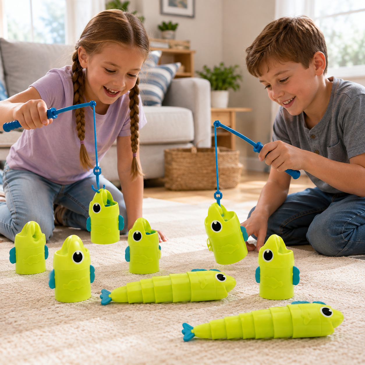 Hook & Catch Telescoping Fishing Game – 8 Fish + 2 Rods