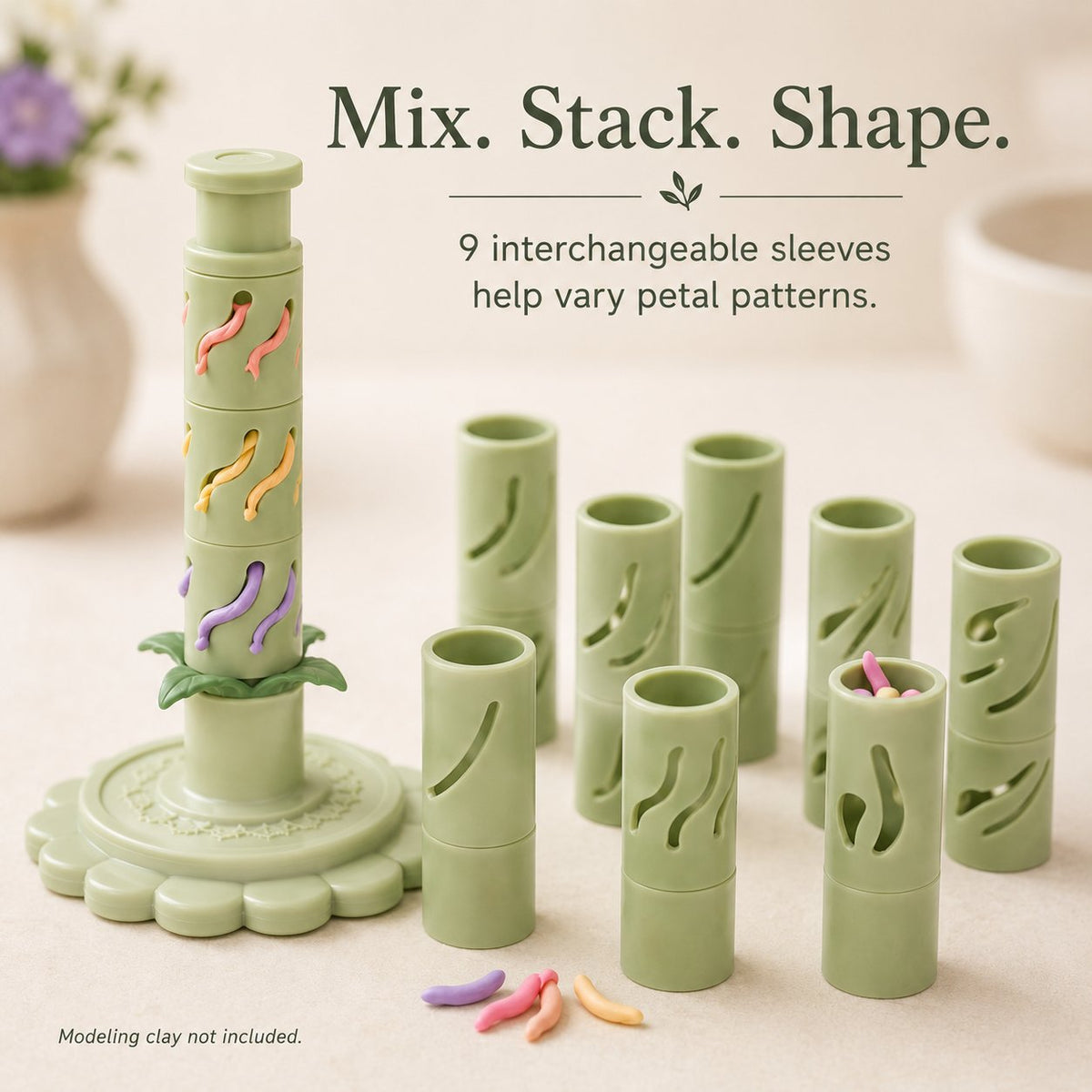 24-Color Modular Clay Bloom Maker Kit – Tool & Clay Included
