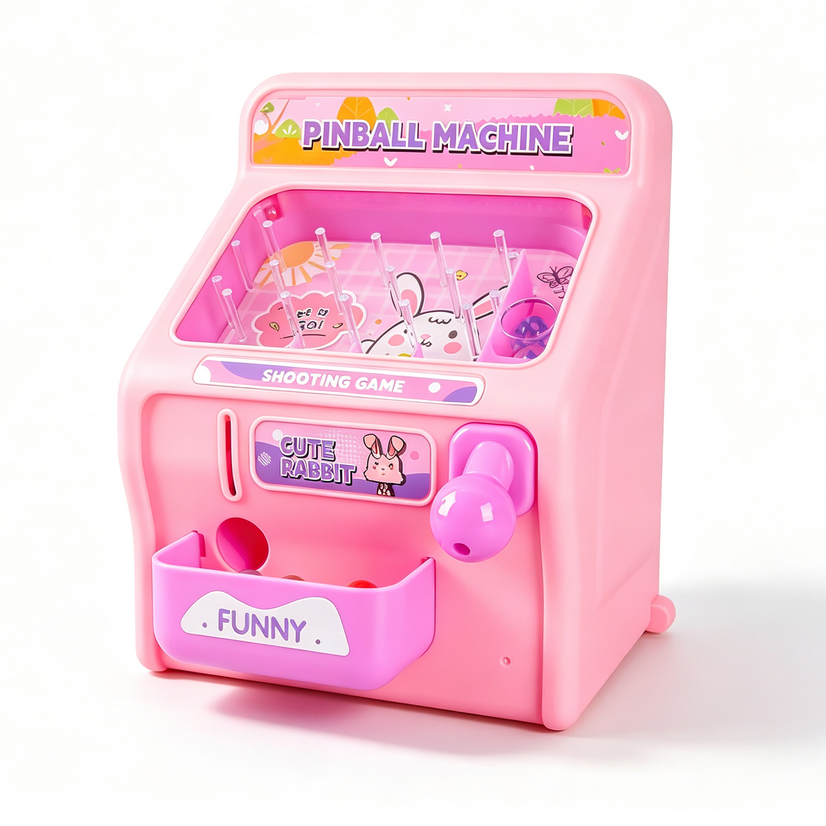 Mini Arcade Pinball Game with Lights, Sounds & Marble Launch Action