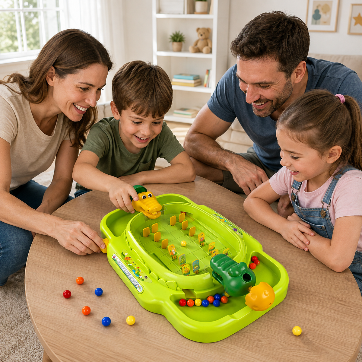 2-Player Crocodile Marble Battle Game – 20-Marble Tabletop Challenge