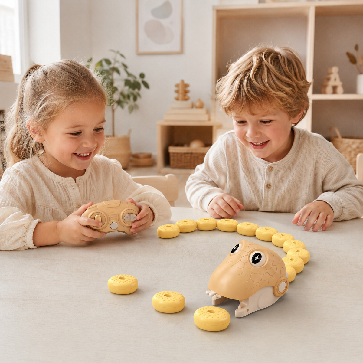 Remote Control Magnetic Hungry Snake Toy – Dual Controller & App Mode