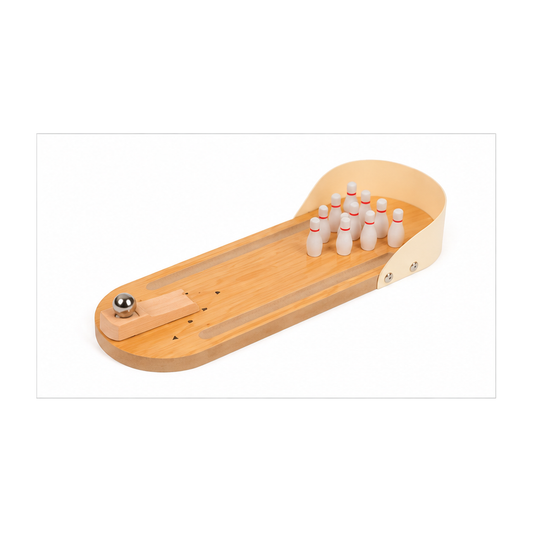 Mini Wooden Tabletop Bowling Game